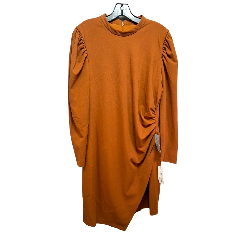 Leg O' Mutten Sleeve Side Draped Mini Dress By Donna Morgan In Cedar, Size: 16 Fashionable Off-Shoulder Mini Dress Leg O' Mutten Sleeve Side Draped Mini Dress By Donna Morgan In Cedar, Size: 16 Fashionable Off-Shoulder Mini Dress