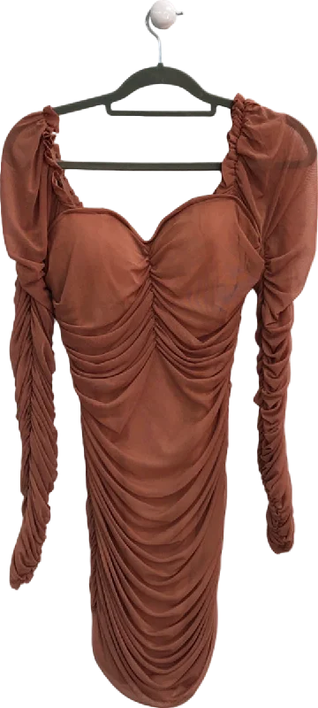 Fashion Nova Brown Ruched Long Sleeve Mini Dress UK S Stylish Sweetheart Neck Mini Dress Fashion Nova Brown Ruched Long Sleeve Mini Dress UK S Stylish Sweetheart Neck Mini Dress