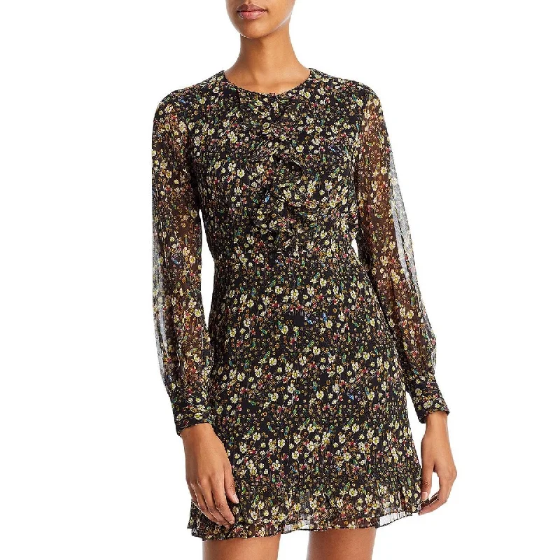 French Connection Womens Hallie Chiffon Floral Print Mini Dress Trendy Floral Mini Dress French Connection Womens Hallie Chiffon Floral Print Mini Dress Trendy Floral Mini Dress