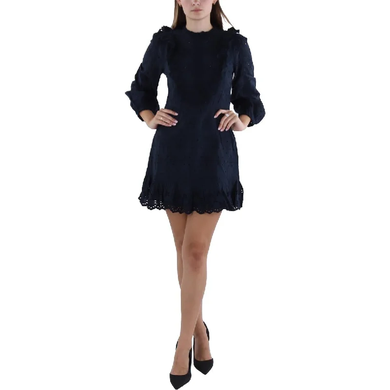 French Connection Womens Ruffled Above Knee Mini Dress Elegant Floral-Print Mini Dress French Connection Womens Ruffled Above Knee Mini Dress Elegant Floral-Print Mini Dress
