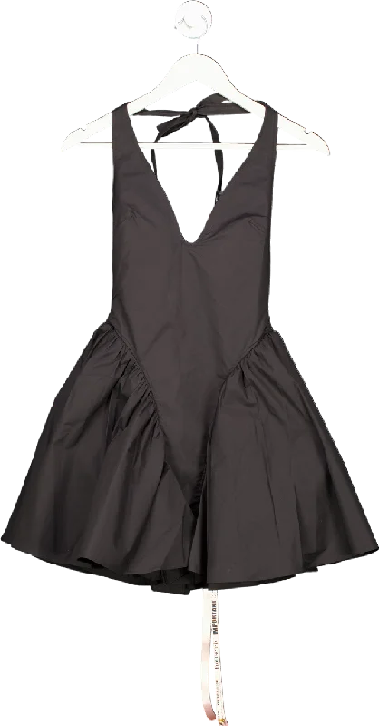 House of CB Black Valentia plunge-neck stretch-cotton mini dress UK XS Cozy Ruched Mini Dress House of CB Black Valentia plunge-neck stretch-cotton mini dress UK XS Cozy Ruched Mini Dress