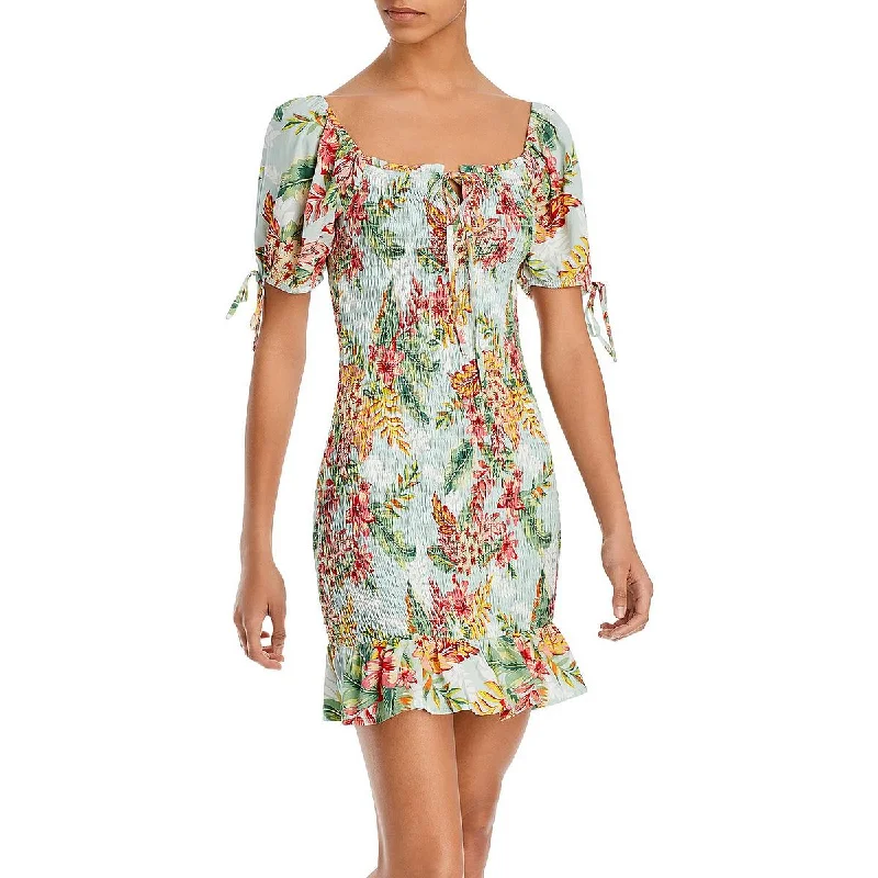 Lost + Wander Womens Seaside Breeze Tie Sleeve Ruffled Mini Dress Stylish Ruffle Mini Dress Lost + Wander Womens Seaside Breeze Tie Sleeve Ruffled Mini Dress Stylish Ruffle Mini Dress