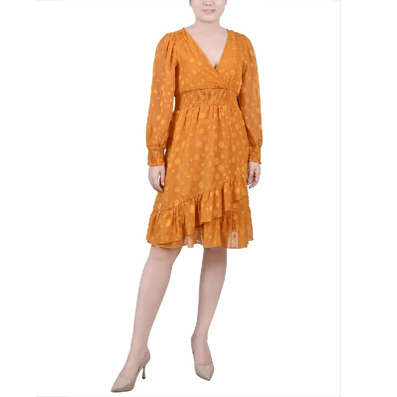NY Collection Womens Petites Dotted Short Mini Dress Fashionable Mini Dress with Pockets NY Collection Womens Petites Dotted Short Mini Dress Fashionable Mini Dress with Pockets