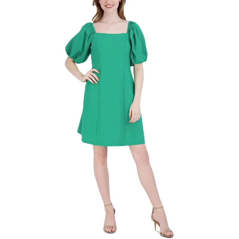 Signature By Robbie Bee Womens Square Neck Puff Sleeve Mini Dress Cozy Ruched Mini Dress Signature By Robbie Bee Womens Square Neck Puff Sleeve Mini Dress Cozy Ruched Mini Dress