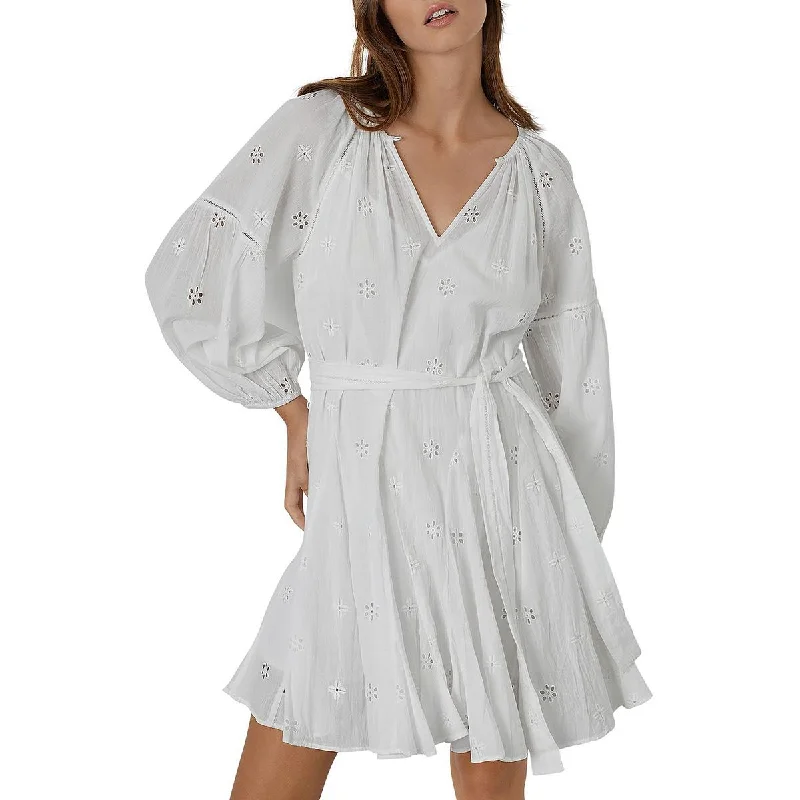 VELVET BY GRAHAM & SPENCER Womens Eyelet Short Mini Dress Comfortable Casual Mini Dress VELVET BY GRAHAM & SPENCER Womens Eyelet Short Mini Dress Comfortable Casual Mini Dress