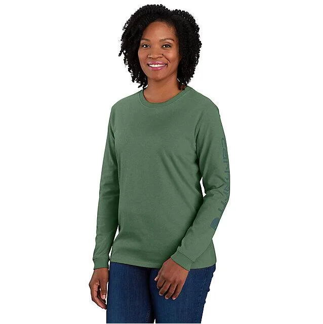 Women's Loose Fit Heavyweight Long-Sleeve Logo Sleeve Graphic T-Shirt - Frosted Balsam Faux Fur Fabric Real Fur Fabric Shearling Fabric Women's Loose Fit Heavyweight Long-Sleeve Logo Sleeve Graphic T-Shirt - Frosted Balsam Faux Fur Fabric Real Fur Fabric Shearling Fabric
