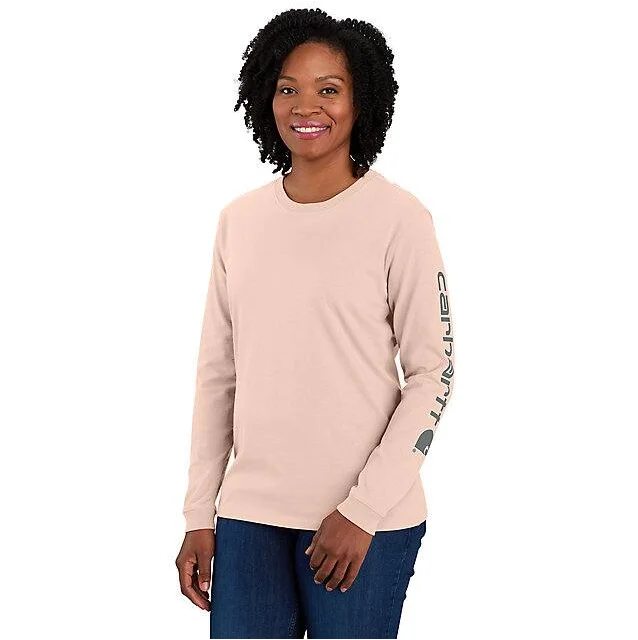 Women's Loose Fit Heavyweight Long-Sleeve Logo Sleeve Graphic T-Shirt - Georgia Peach Rayon Fabric Velvet Fabric Corduroy Fabric Women's Loose Fit Heavyweight Long-Sleeve Logo Sleeve Graphic T-Shirt - Georgia Peach Rayon Fabric Velvet Fabric Corduroy Fabric