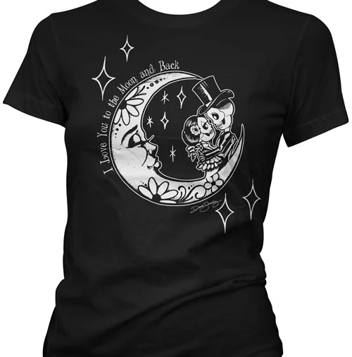 I Love You to the Moon and Back Women's T-Shirt Spandex Blend Rayon Blend Denim Blend I Love You to the Moon and Back Women's T-Shirt Spandex Blend Rayon Blend Denim Blend