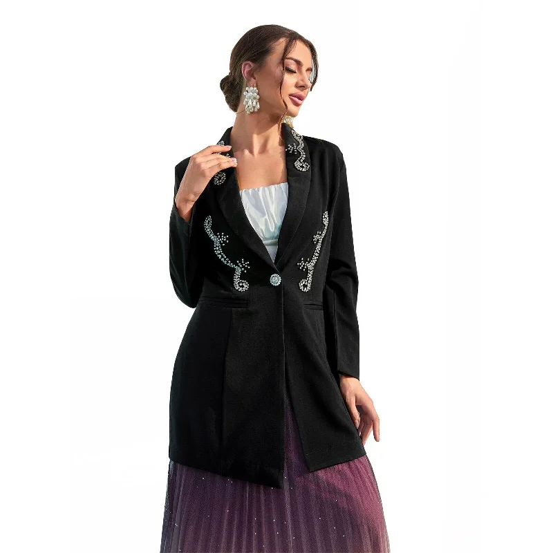 Crystal Beads Women Blazer Wear Beading Loose Ladies Evening Party Birthday Jacket Outfit Only One Piece Faux Fur Fabric Real Fur Fabric Shearling Fabric Crystal Beads Women Blazer Wear Beading Loose Ladies Evening Party Birthday Jacket Outfit Only One Piece Faux Fur Fabric Real Fur Fabric Shearling Fabric