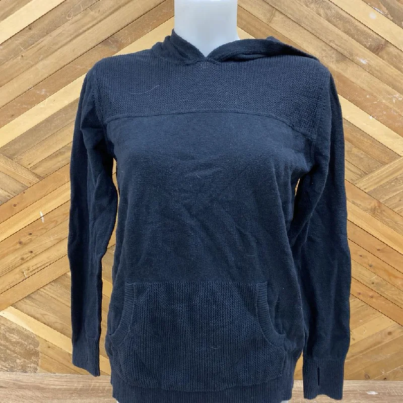 Eddie Bauer - Women's Hooded Sweater - MSRP comp $95: Black-women-LG Striped Floral Plaid