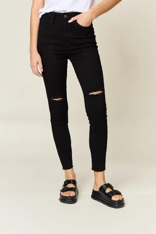Judy Blue Distressed Tummy Control High Waist Skinny Jeans Trendy Bootcut High-Waisted Jeans Judy Blue Distressed Tummy Control High Waist Skinny Jeans Trendy Bootcut High-Waisted Jeans