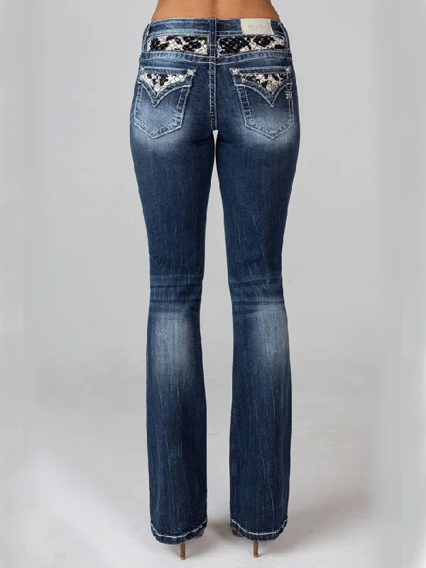 Miss Me M3976B3 Womens Mid Rise Bootcut Jeans Medium Blue Trendy Cut-Off Denim Shorts Miss Me M3976B3 Womens Mid Rise Bootcut Jeans Medium Blue Trendy Cut-Off Denim Shorts