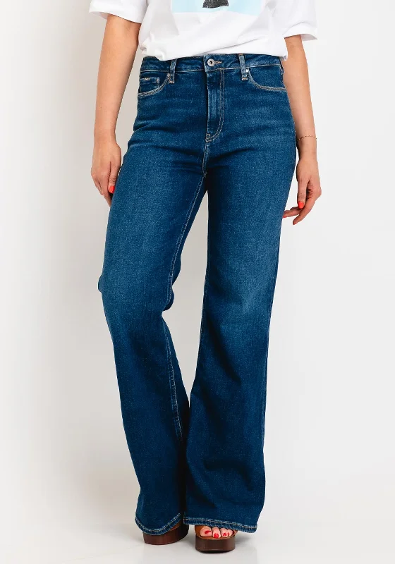 Pepe Jeans Slim Fit Ultra High Flare Jeans, Medium Blue Elegant High-Waisted Flared Jeans Pepe Jeans Slim Fit Ultra High Flare Jeans, Medium Blue Elegant High-Waisted Flared Jeans