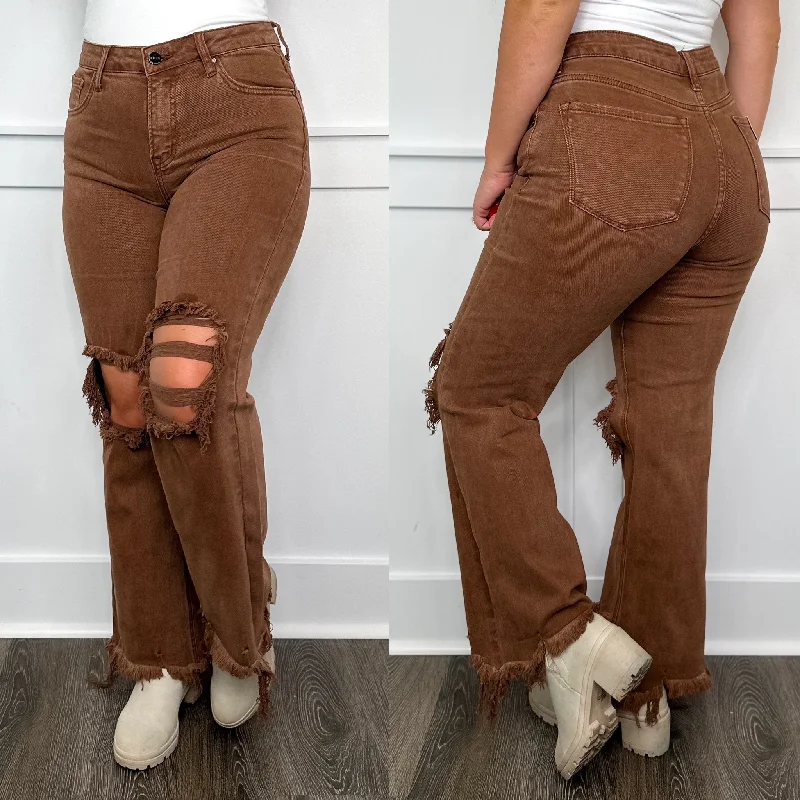 Risen Sabrina Distressed High Rise Straight Leg Crop Espresso Jeans Fashionable Slouchy Fit Jeans Risen Sabrina Distressed High Rise Straight Leg Crop Espresso Jeans Fashionable Slouchy Fit Jeans