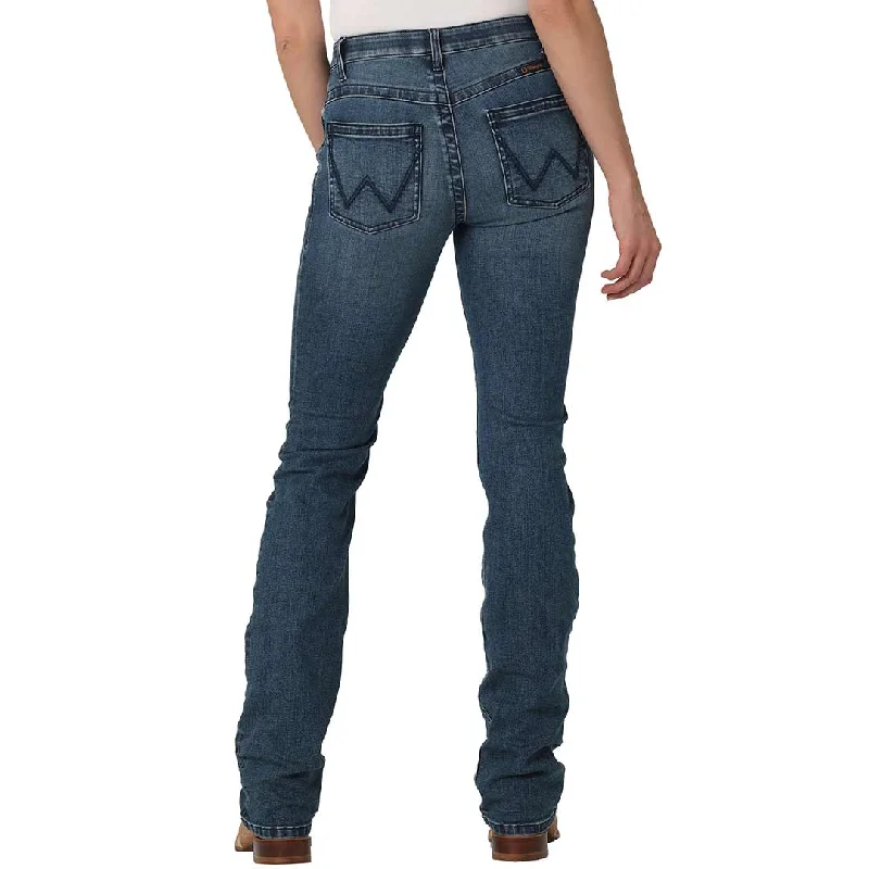 Wrangler Women's Ultimate Riding Mid Rise Willow Bootcut Jeans Fashionable White Denim Jeans Wrangler Women's Ultimate Riding Mid Rise Willow Bootcut Jeans Fashionable White Denim Jeans